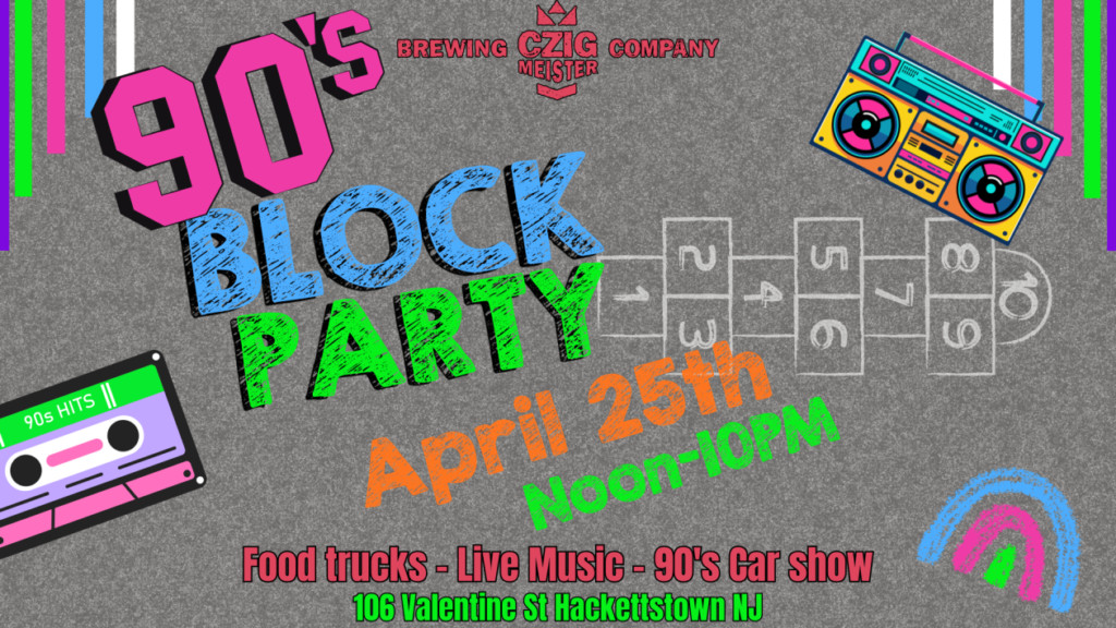 event 90 s block party czig meister brewing april 25 2026 1024x576