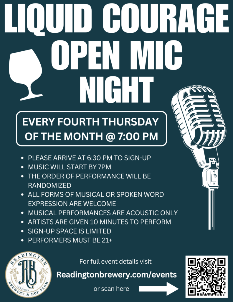 event liquid courage open mic readington brewery april 23 2026 791x1024