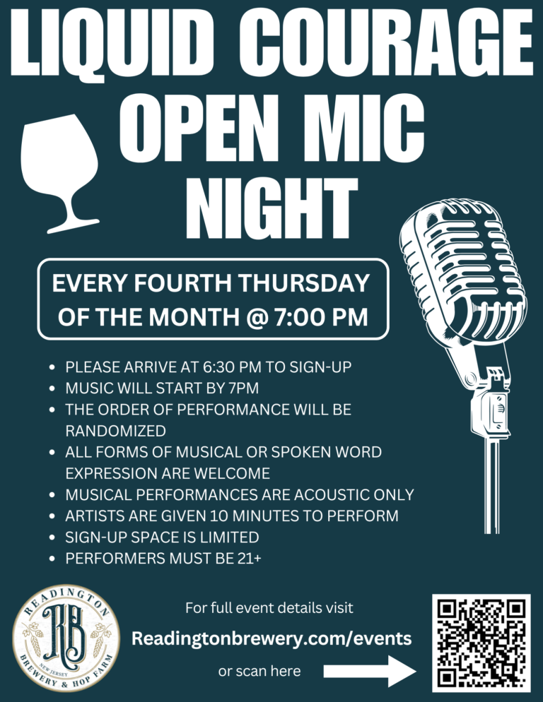 event liquid courage open mic readington brewery june 25 2026 768x994
